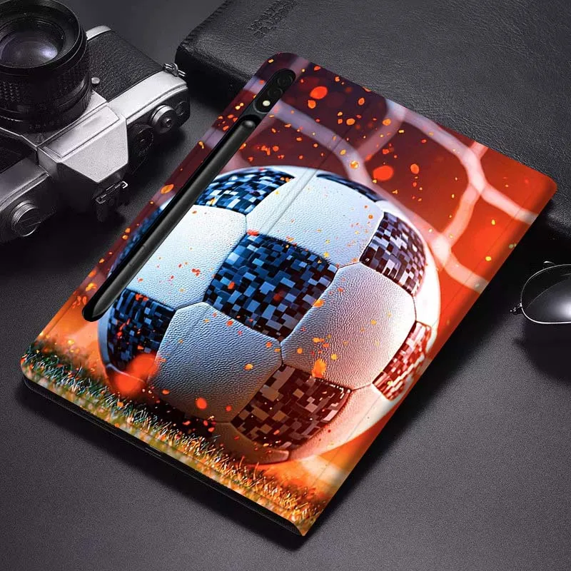 

Чехол для планшета Samsung Galaxy Tab S6 S7 S8 S9 S10 FE Plus Lite с дизайном футбольной тематики, мягкий, гибкий, с поддержкой, отличный подарок