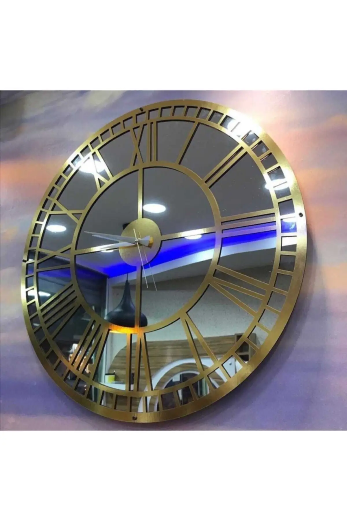 Wall Clock Decorative, Large Mirrored Wall Clock Custom Design 60 Cm Mirrored Wall Clock