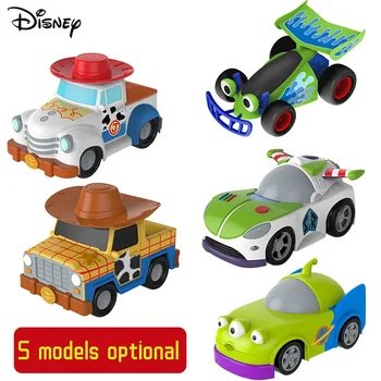 Disney Toy Story Buzz Lightyear Woody Jessie Rex Alien modelo de dibujos animados inercial Pull-back coche de rueda libre colección de juguetes regalo para niños