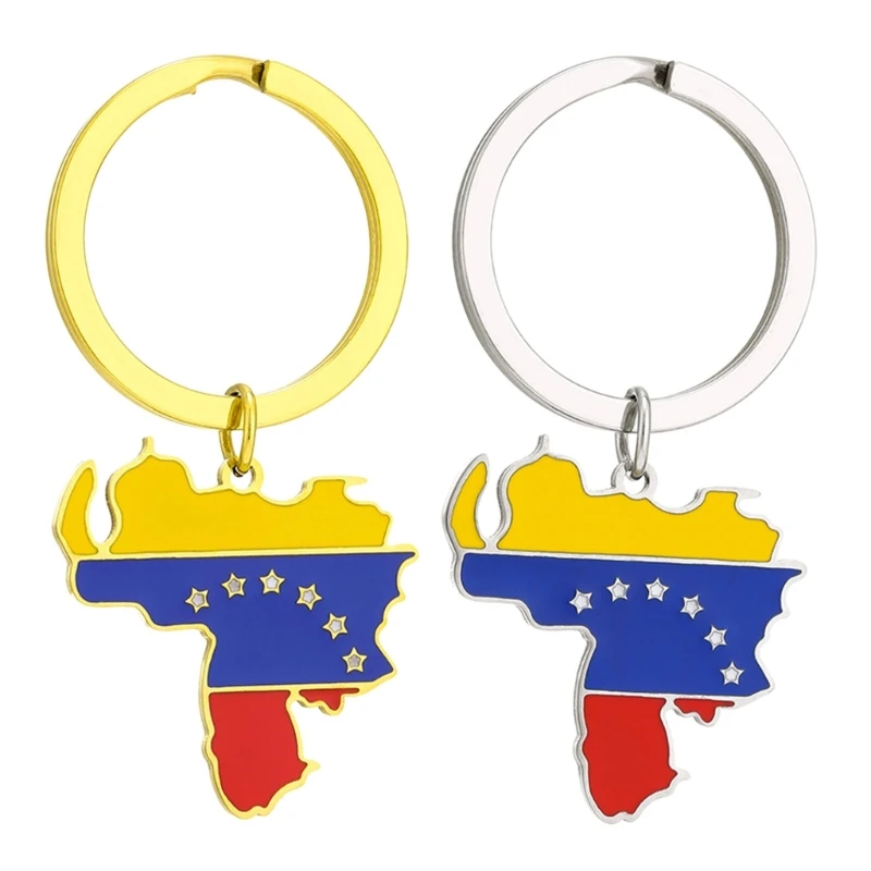 

Unique Venezuela Map Keychain Stainless steel Pendant Keyring for Women Men