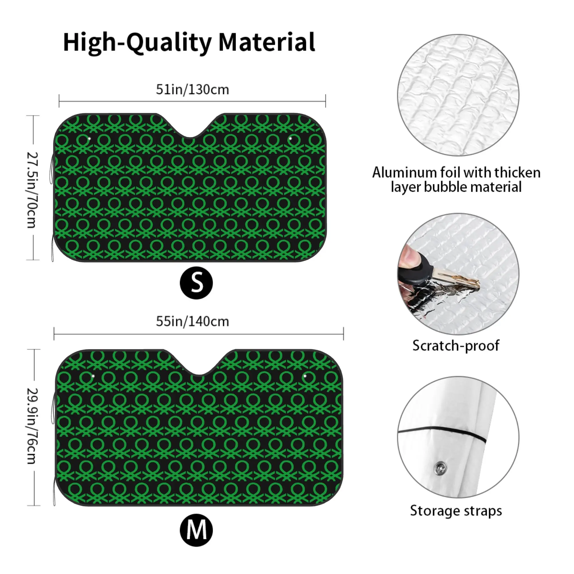 Windshield Sun Shade Car United Colors Of Benettons Solar Reflector Protector Visor Screen Cover Vehicle Windscreen view 3