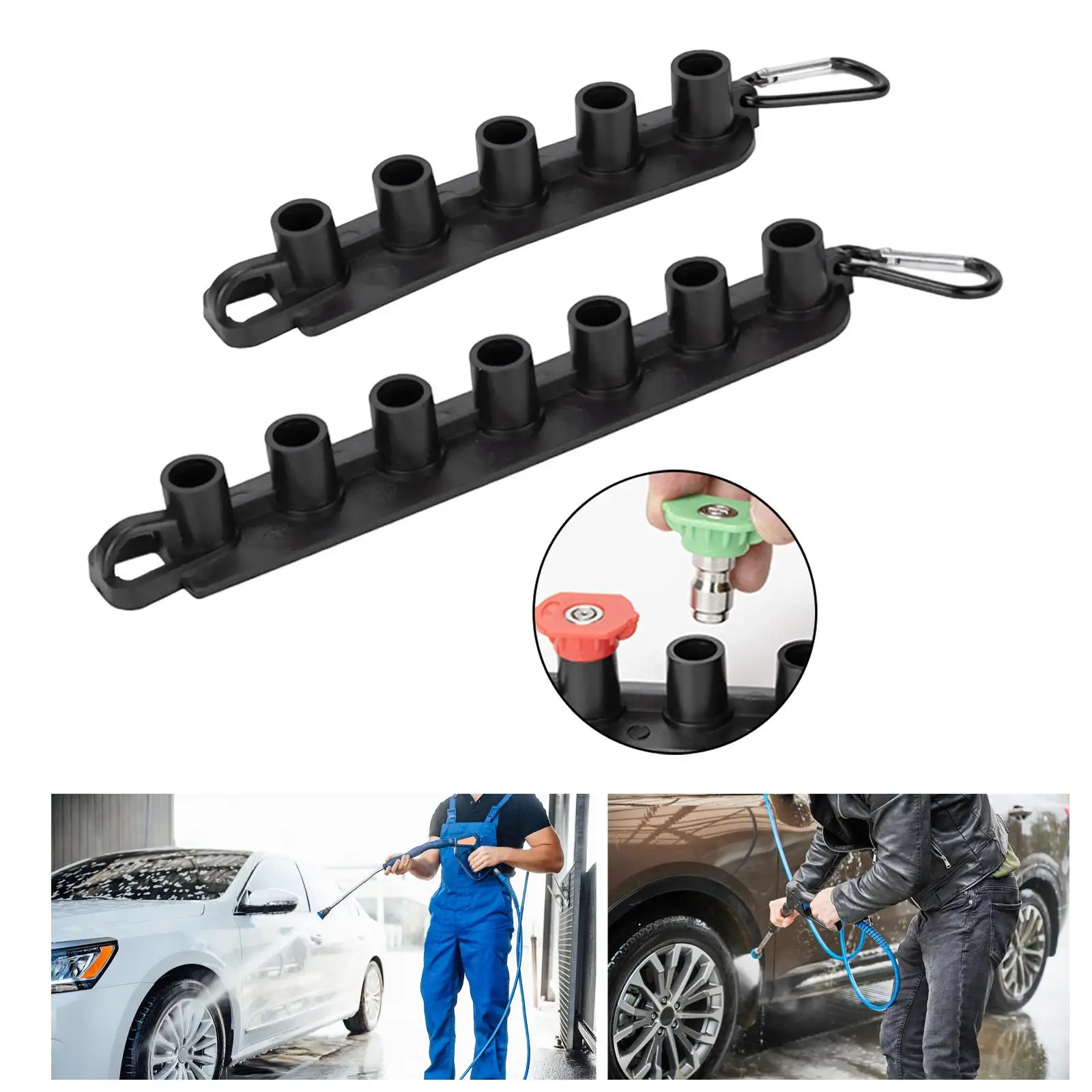 Pressure Washer Nozzle Holder Rubber Tip Organizer Portable Storage Rack Easy Installation for Nozzles for High Pressure Washer