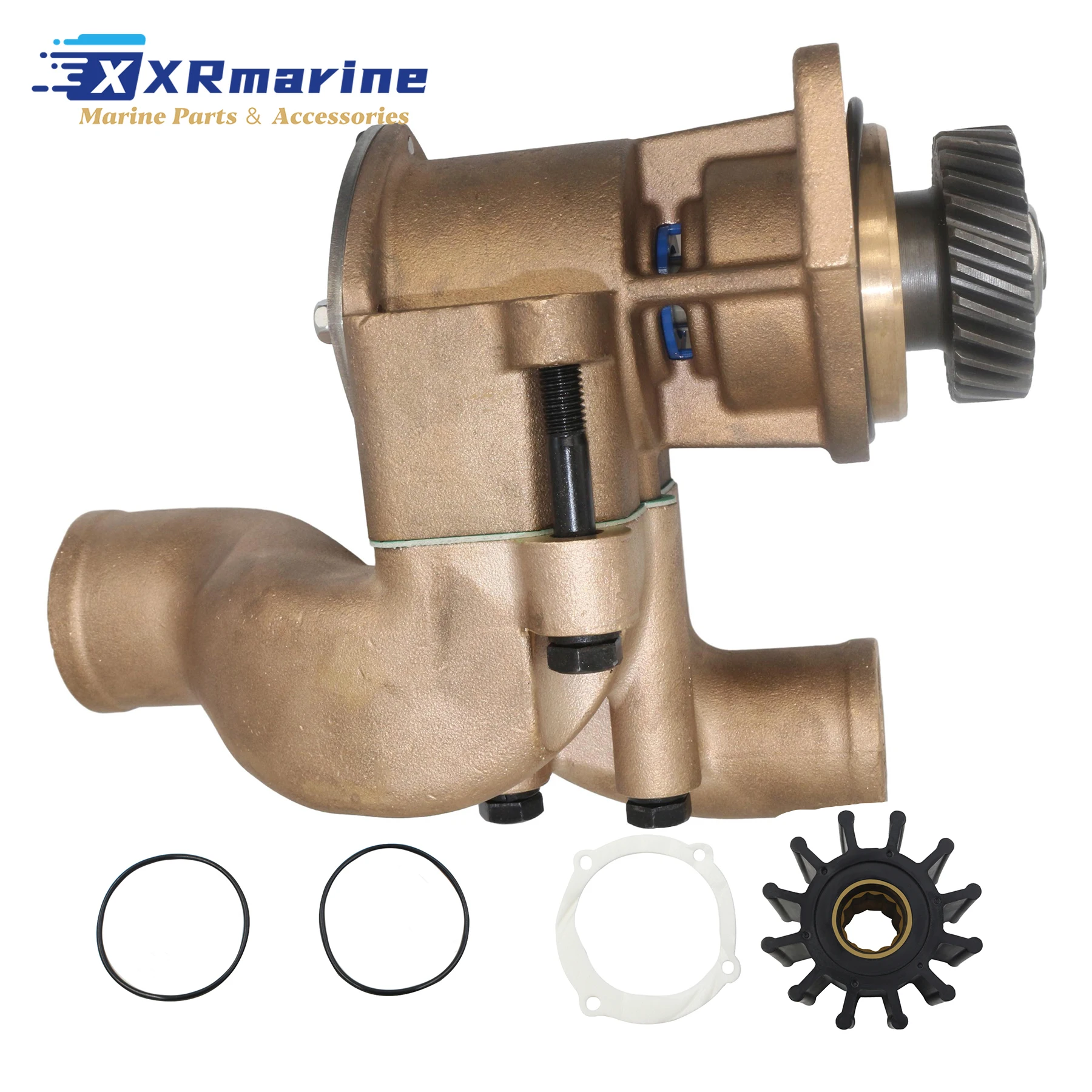 

119773-42502 Raw Sea Water Pump with Impeller Kit Fits for Yanmar Marine 6LP Series 6LP(A)-DTE(P) 6LP(A)-STE(P) 6LPA-STP2 Motor