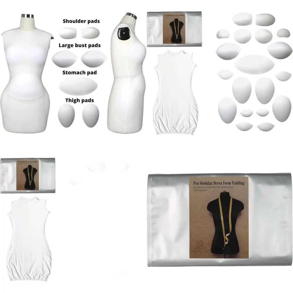 

Adjustable Draping Padding Kit (20 Pieces) for Sewing and Mannequin - Adult Female Dressmaking Accessories