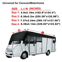 210D Car Cover Waterproof Motorhome Roof Cover 4.9/6.36/7.37/8.3*3M RV Caravan Tarpaulin Protective Sunshade Windproof Dustproof