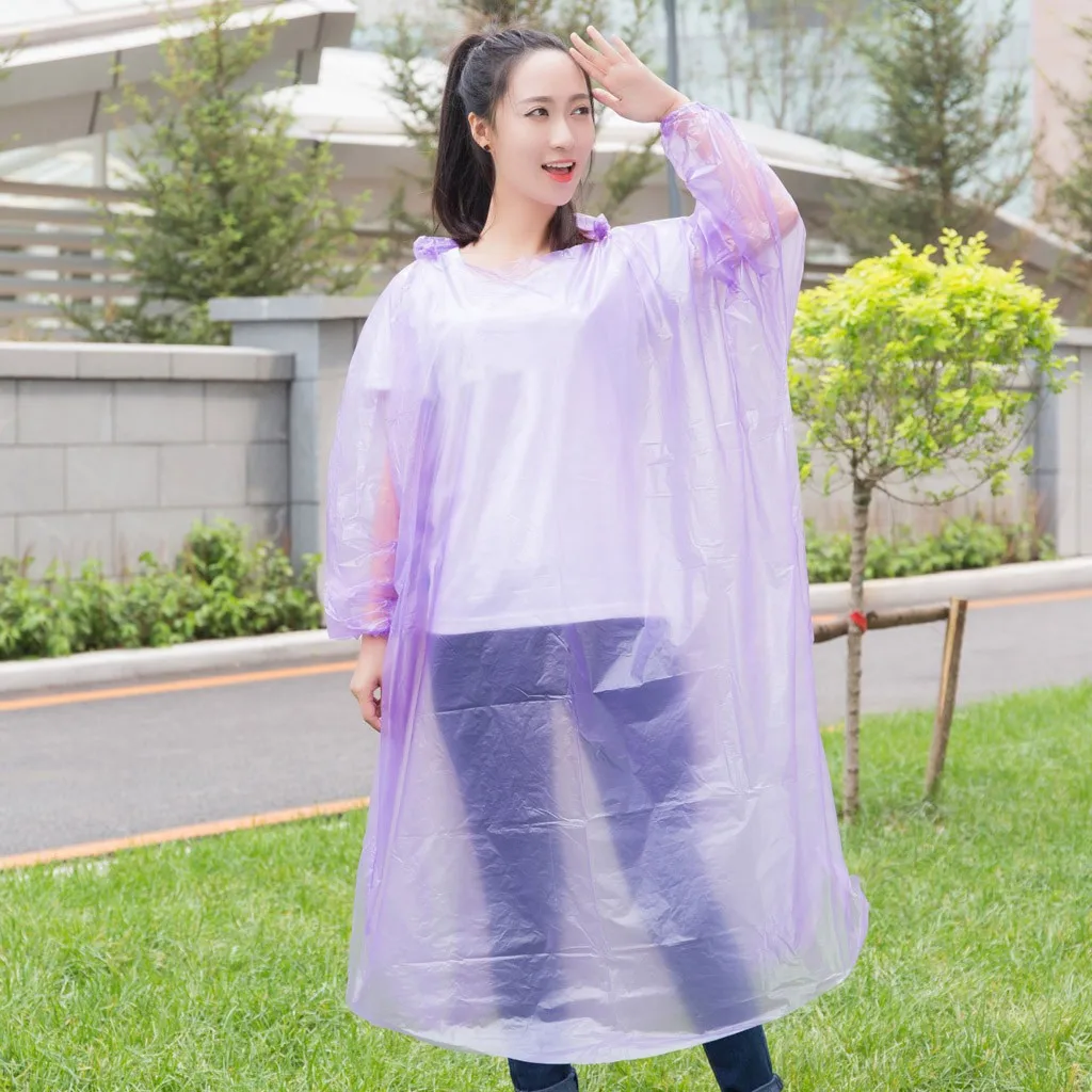 Multi Color Multi Size Disposable Raincoat Portable Waterproof Rainwear for Outdoor Travel Hiking Camping Emergency Rain Gear
