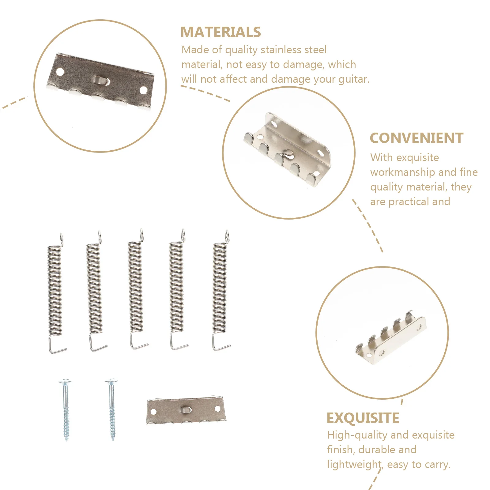 

Stainless Steel Electric Guitar Accessories Tremolo Spring Rack Bass Lightweight Durable Guitar Mounting Springs