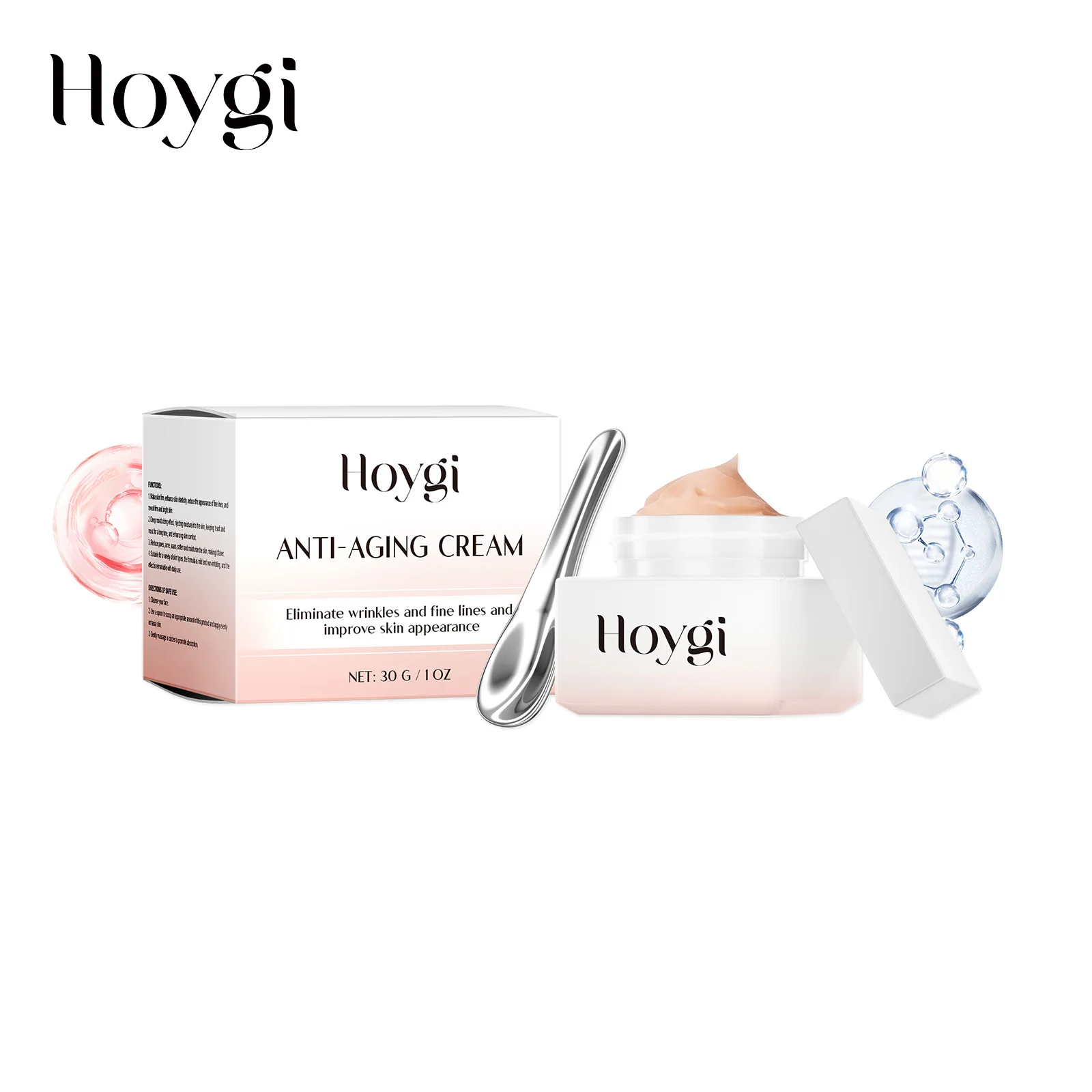 Hoygi Crema antiarrugas antienvejecimiento con crema hidratante facial para reafirmar la piel clínicamente probada para todo tipo de piel, grasa seca sensible