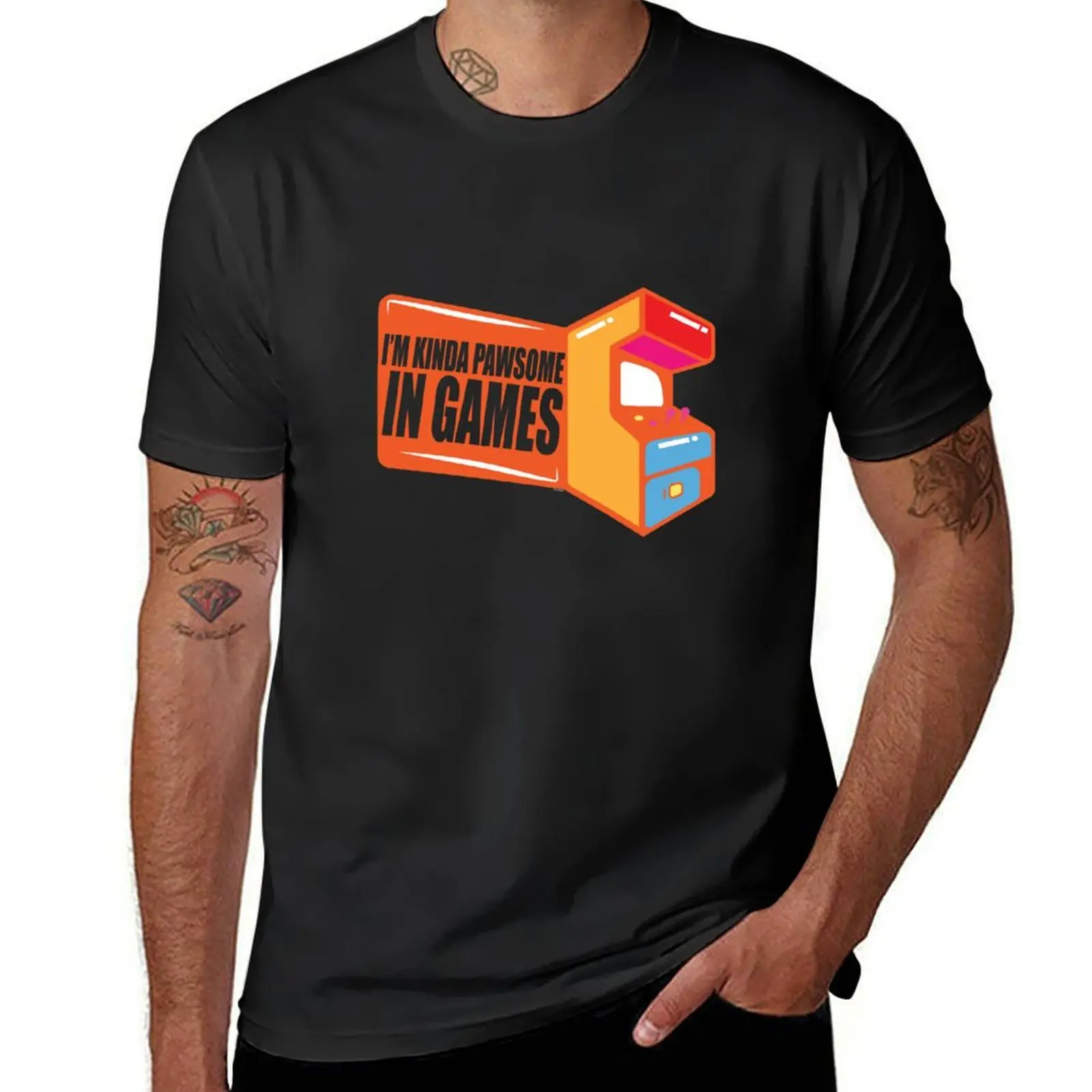 I'm Kinda Pawsome in Games T-shirt plain summer top tees customs oversized t shirt men