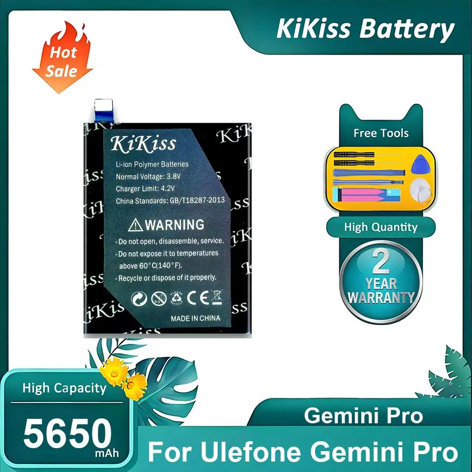 Высокопроизводительный аккумулятор для мобильного телефона Ulefone Gemini Pro, 5650 мАч