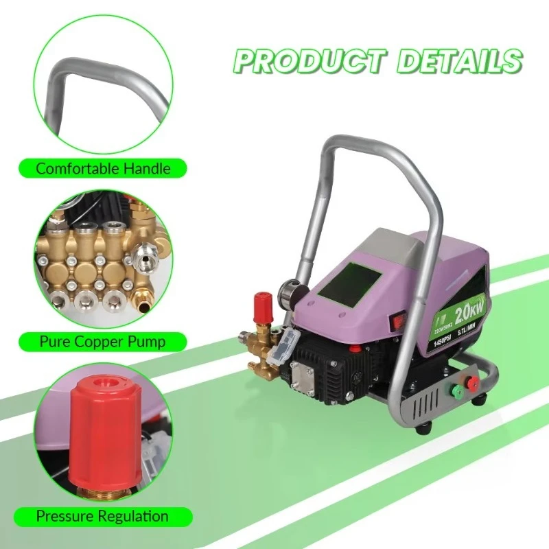 New electric pressure washer 220v 150Bar portable cold water jet surface cleaning equipment for road floor cleaning