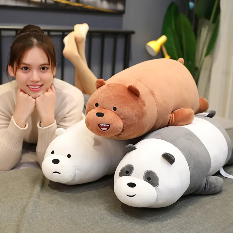 America Anime Animation Derivatives Three Bears Plush Toy Polar Bear Big White Bear Funny Bear Pillow Brithday Present for Kid