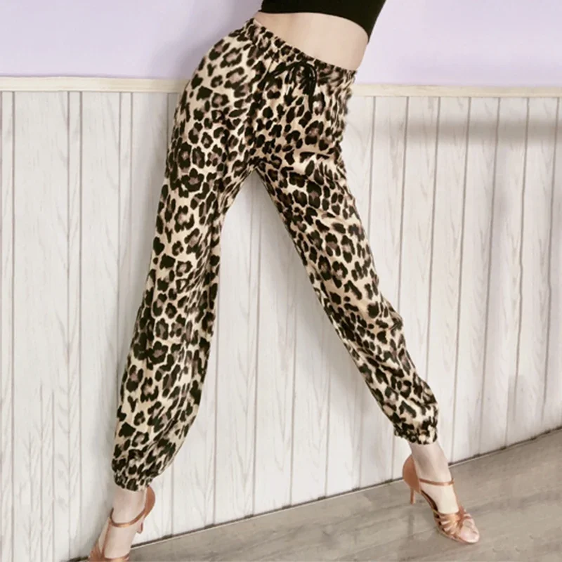 

Latin Dance Pants Women Sexy Leopard Print Loose Practice Trousers Cha Cha Samba Tango Salsa Dancing Clothes Lady Wear DNV13034