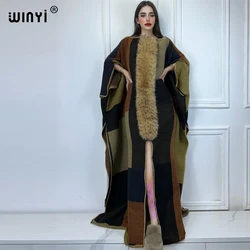 WINYI print high fork winter loose long down dress holiday kaftan evening dresses African Women abaya dubai luxury party dresses