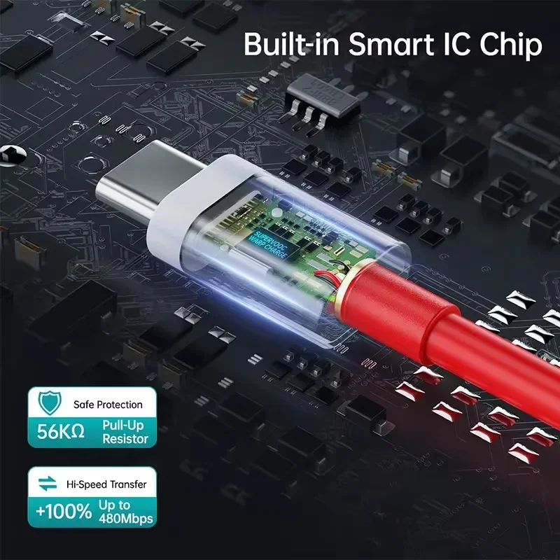 80/100W Type C USB SUPERVOOC 2.0 Fast Charging Cable For OnePlus 9R 10 Pro 10R 11 11R 12 13 Nord 2T 3 CE USB C Cable image 4