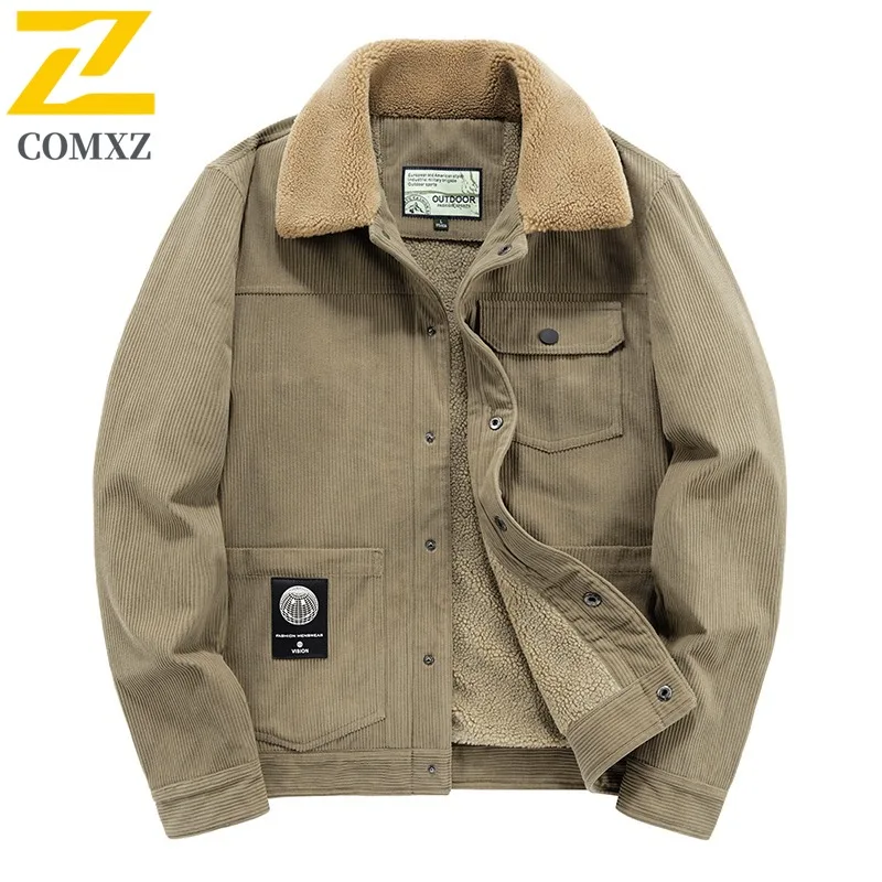 

COMXZ Men's Padding Coat 2025 Outdoor Warm Design Travel Trip Fleece Jacket Snow Walking Windproof Feature Cotton Padded Jacket