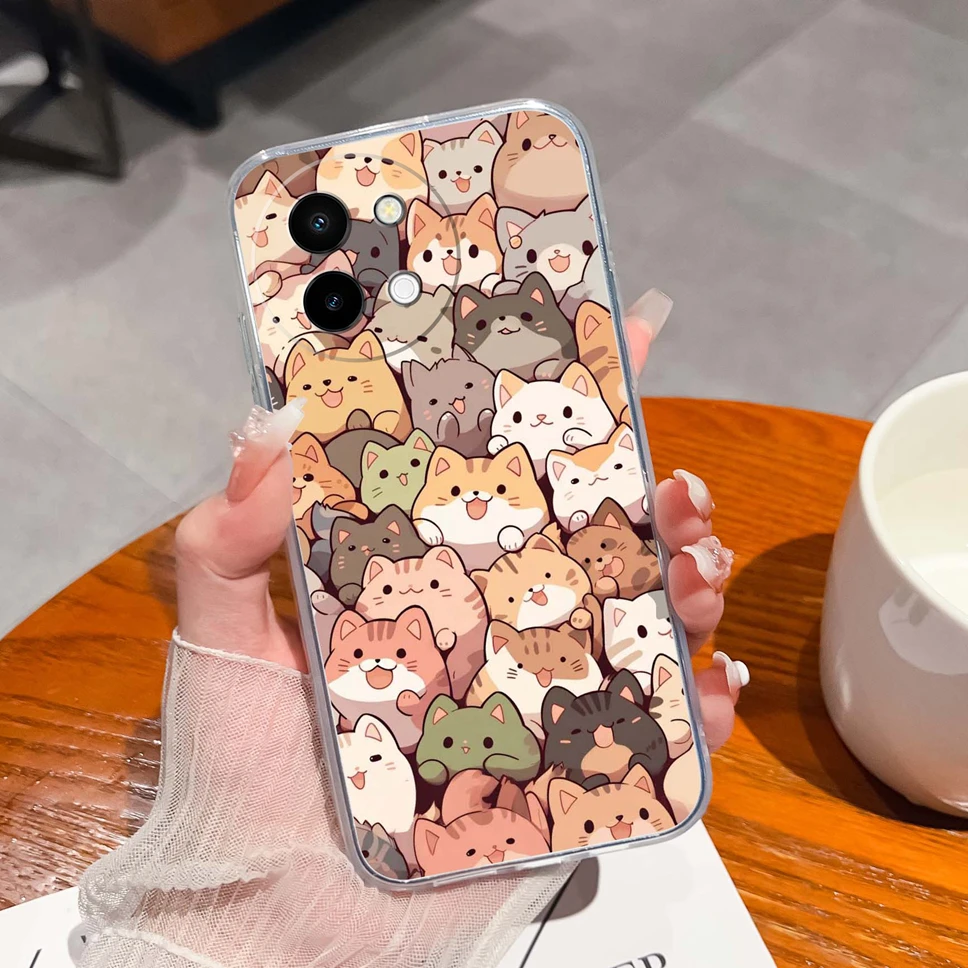 Case For Vivo Y38 5G Colorful Multiple Patterns Transparent Soft TPU Silicone Protective Back Covers Shell For Vivo Y 38 Fundas