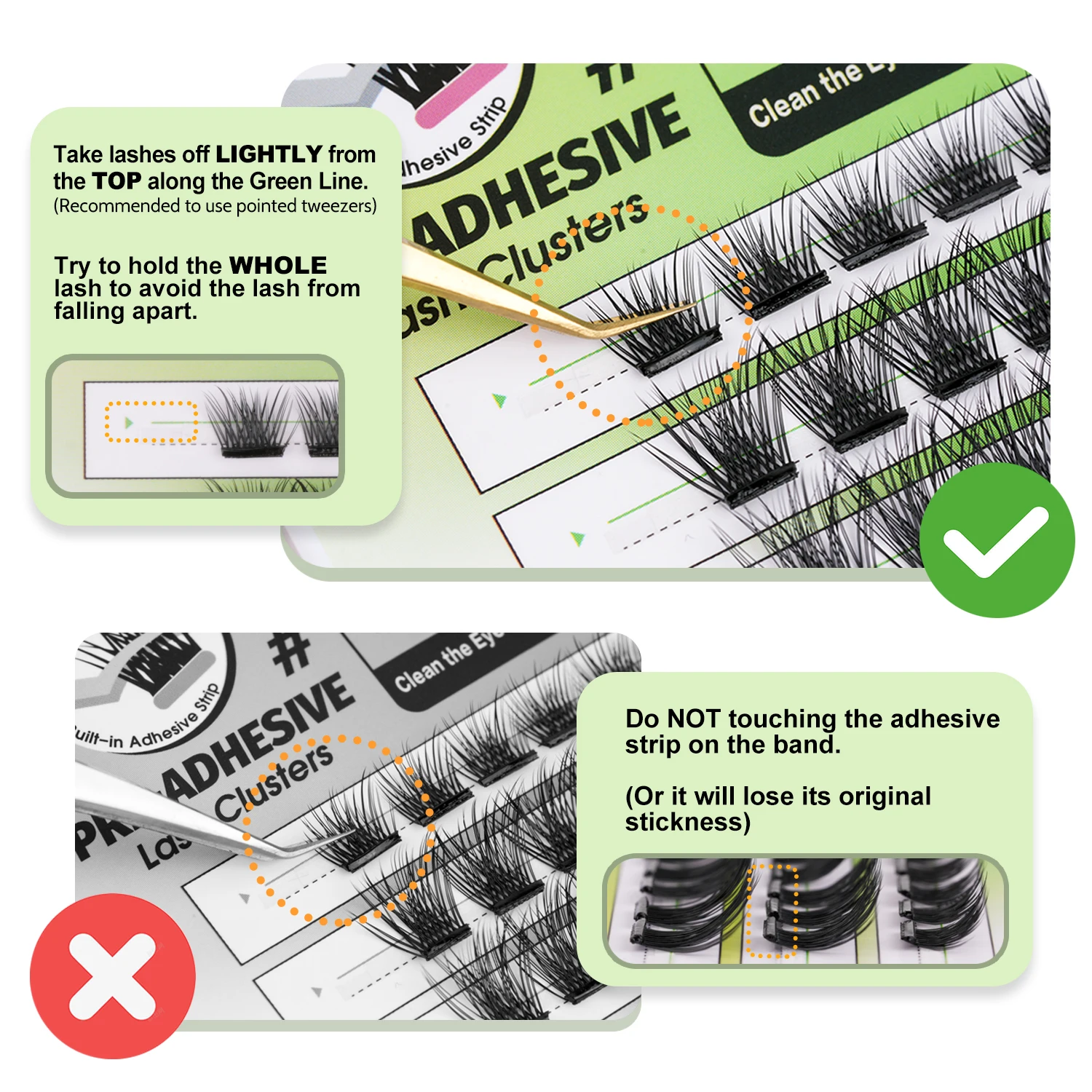 Self-adhesive false eyelashes 36 clusters of false eyelashes without glue false eyelashes thick and natural and easy on the eyes