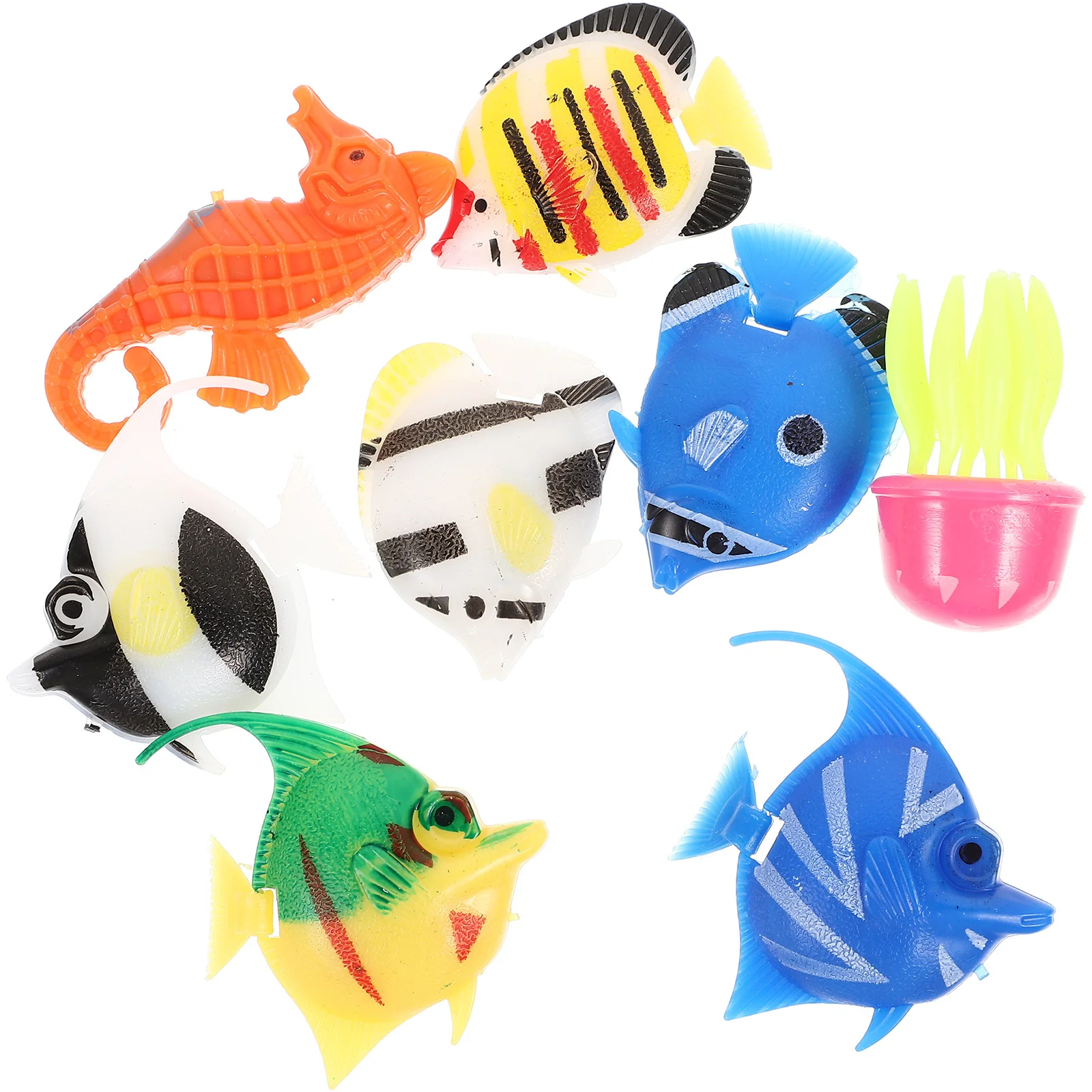 

8Pcs Lifelike Fish Aquarium Decoration Environmental Friendly Plastic Small Fish Adornment for Desktop Photo Prop Micro