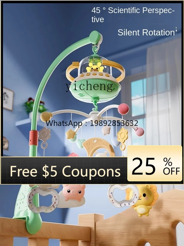 ZZ Chocalho de cabeceira para recém-nascidos pendurado pingente giratório brinquedo confortável para bebê pendurado sino de cama