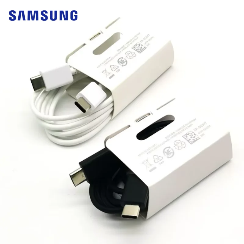 Samsung 65W 45W 5A PD Cable For Galaxy S22 S23 S24 FE S25 Ultra Z Flip Fold 7 3PC Super Fast Charging 100/180CM USB Type C Cable