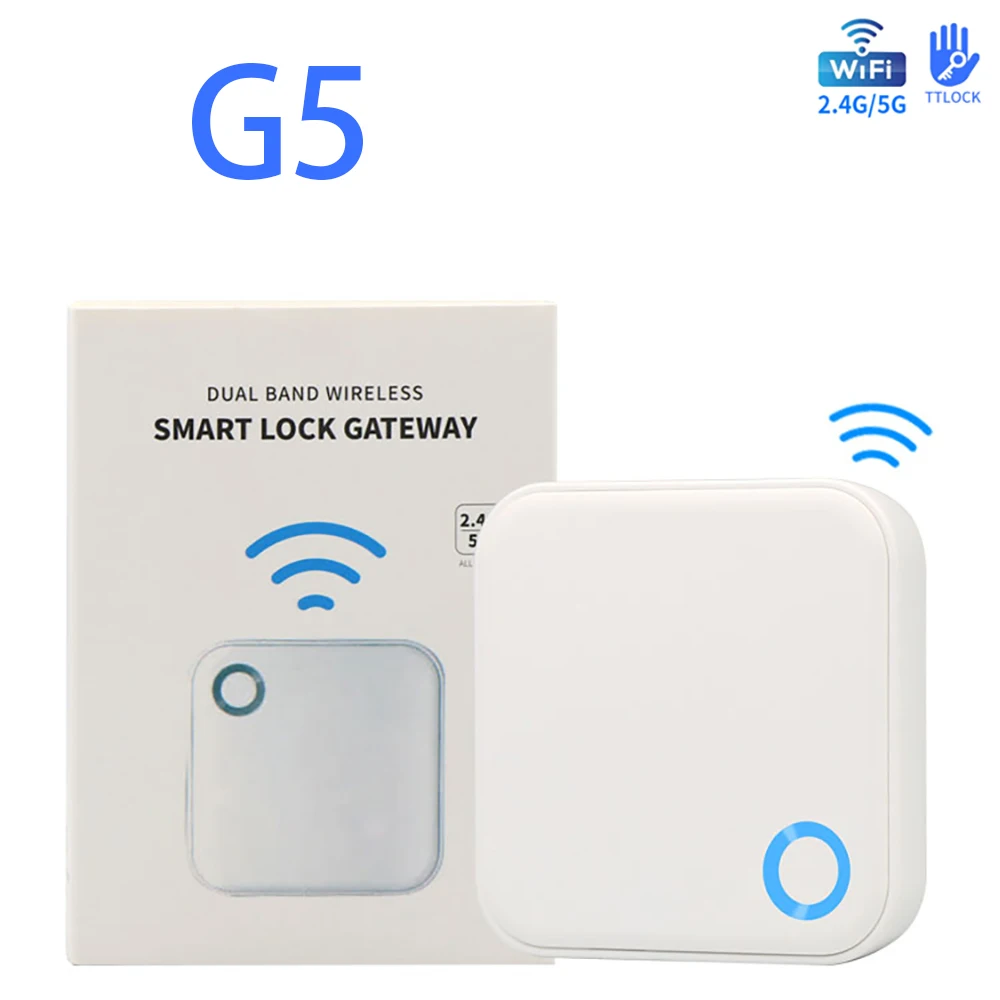 G2 G5 G6 TTlock gateway can connect to 5G WiFi TTLock Or TTHotel APP G5 WiFi Gateway 2.4G&5G WiFi For Remote Control Smart LocK