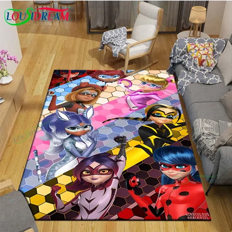 3D Fashion Cartoon Miraculous Cat N-Noir Printed  Carpet Living Room Anti-Skid Area Rug Kids Bedroom Mats Yoga Mat Carpet Decor