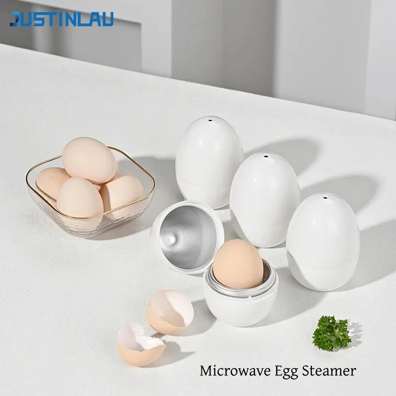 JUSTINLAU 1/4‑Egg Microwave Egg Steamer Mini Chicken Eggs Shaped Egg Boiler Home Breakfast Egg Cooker Creative Kitchen Gadget