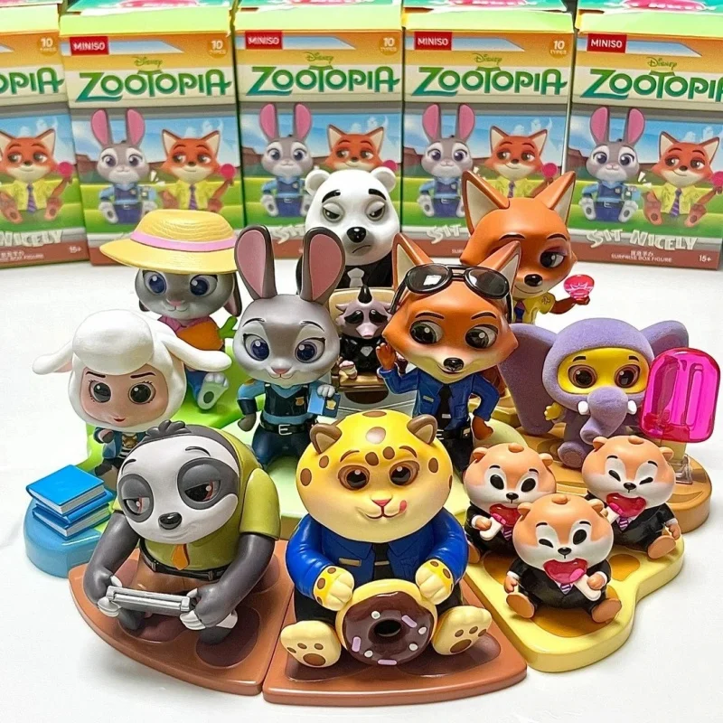 

Miniso Crazy Animal Town Series, слепая коробка, фигурки, модные настольные украшения, служно сидящий дизайн, милые коллекционные игрушки