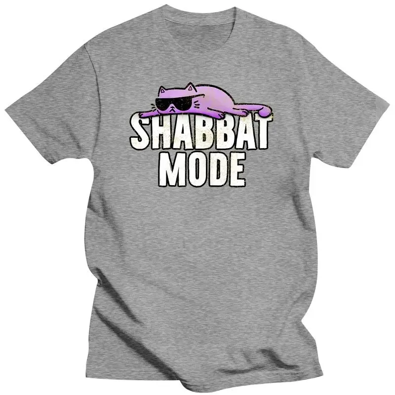 Mens brand t-shirt Summer T shirts For Men Clothing Shabbat Mode T Shirt Judaism Rest Day Cat Shirt summer unisex short sleeve