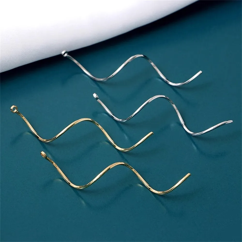 

Copper Plated 18K Real Gold Earwire Tassel DIY Long Earrings, Elegant Wavy Curve Material