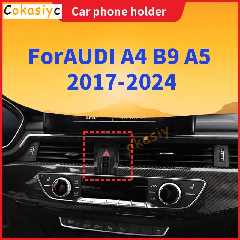 Suporte para Celular para AUDI A4 B9 A5 2017 2018 2019-2024, Suporte de Telefone para Carro com Base Fixa Especial e Carregamento Sem Fio