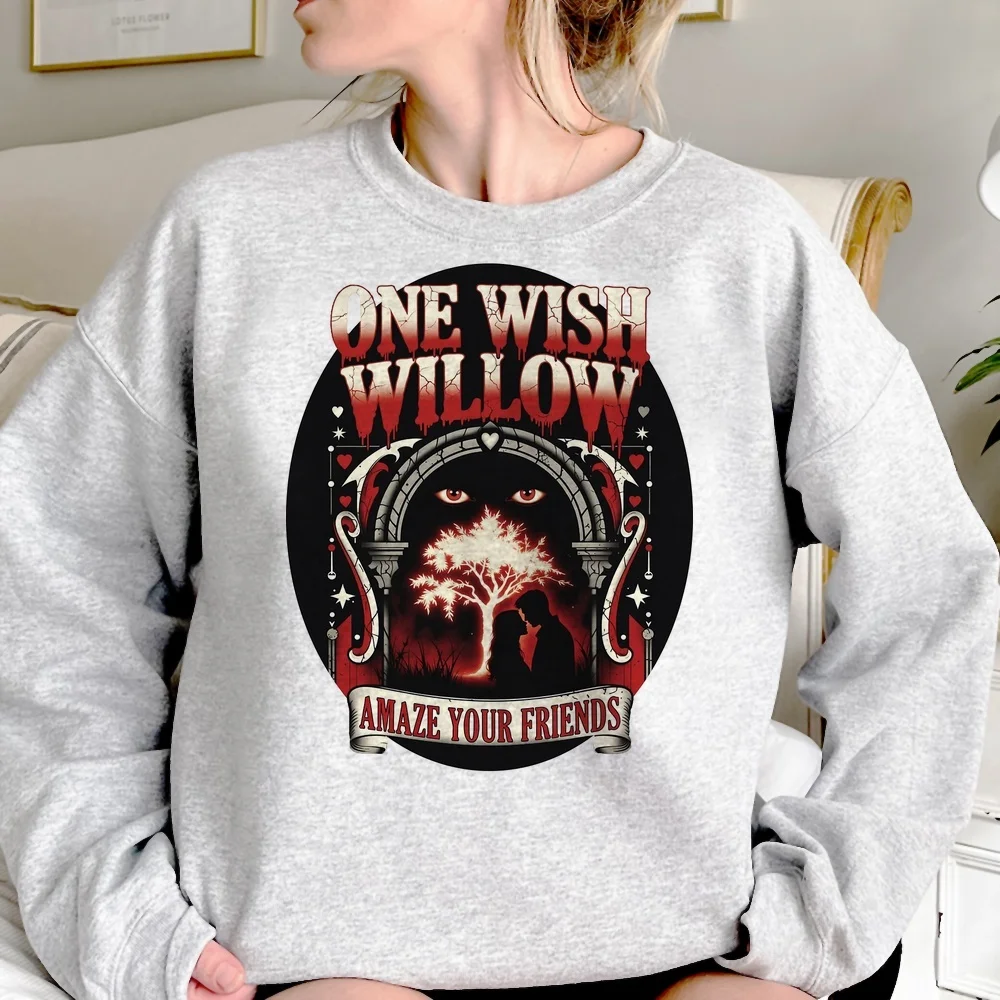 One Wish Willow womens hoodies cartoon hoodie womens fashion long coat streetwear Loose
