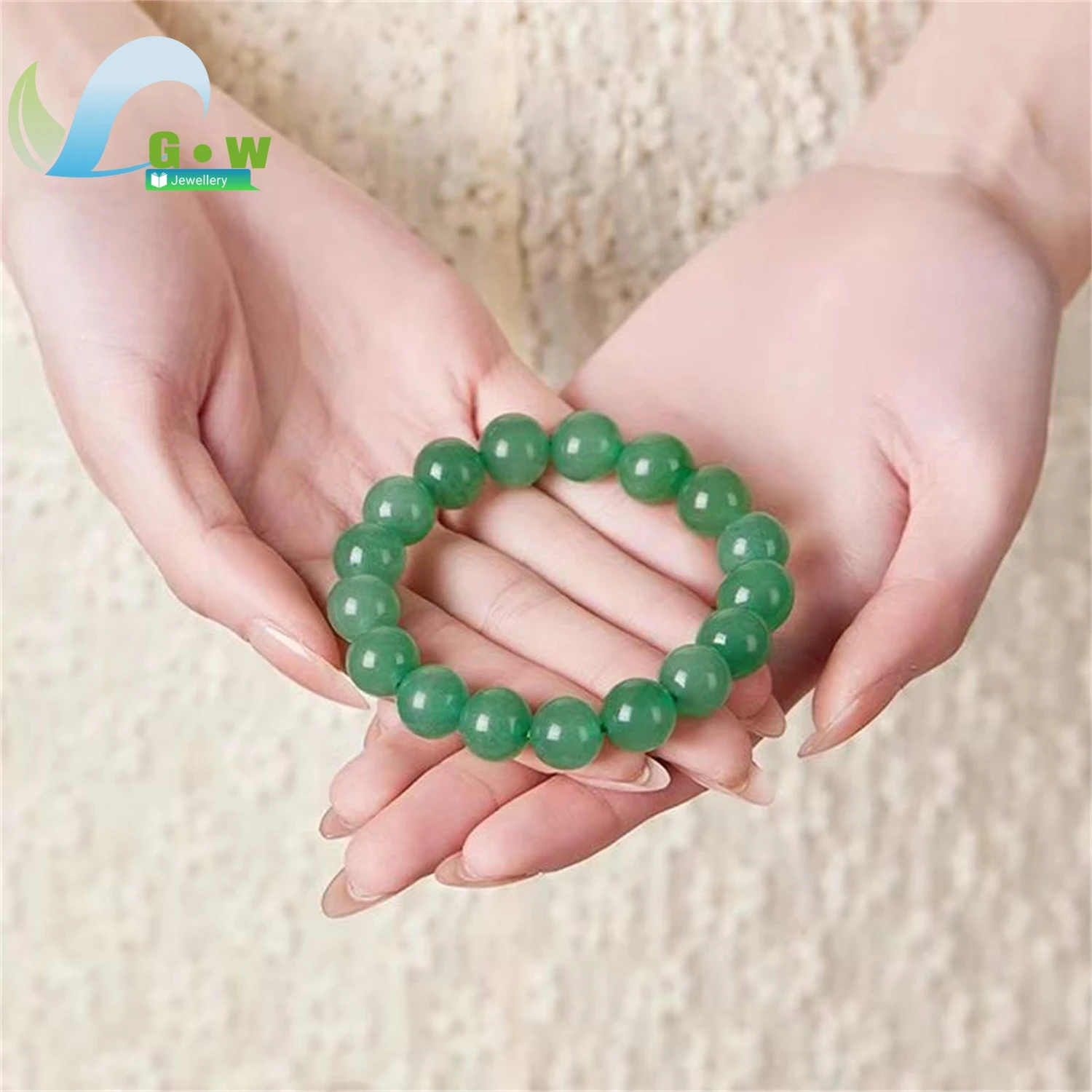 Natural Aventurine Agate Round Bead Bracelet Women Gemstone Wristband Handmade Jewelry Daily Wear Charm Gift For Her Girlfriend