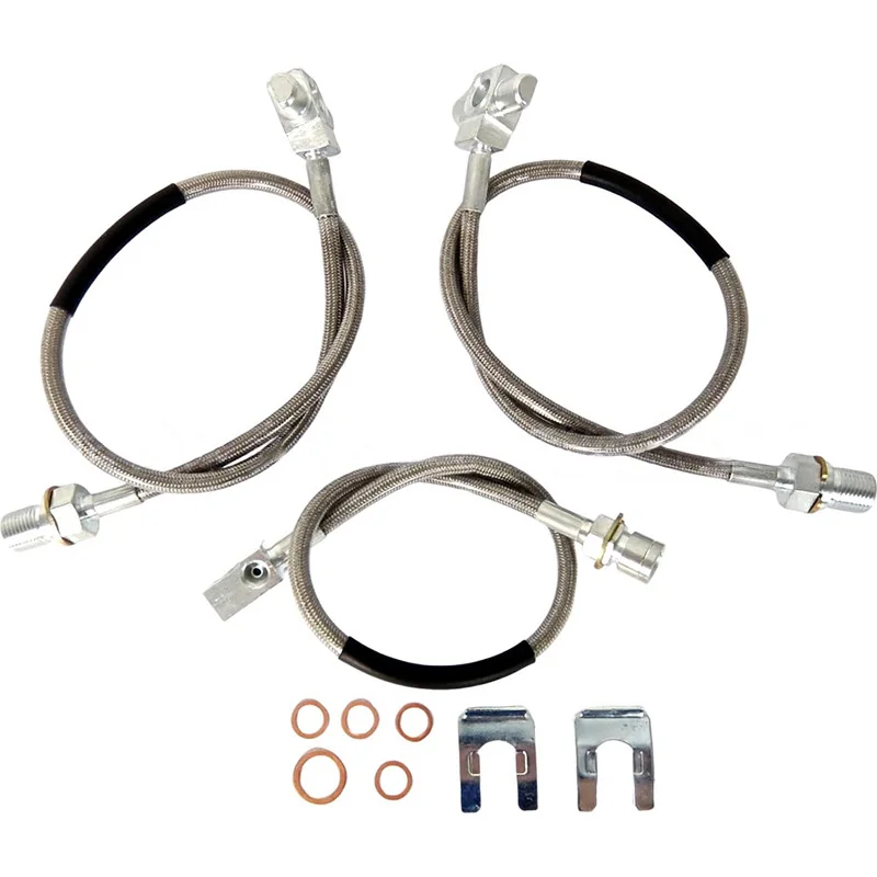 89340S Extended Front Brake Line 24 Inch Stainless Steel Wire Braid For Chevy GMC- for C K Series- 1971-1991 for Off Road Repair