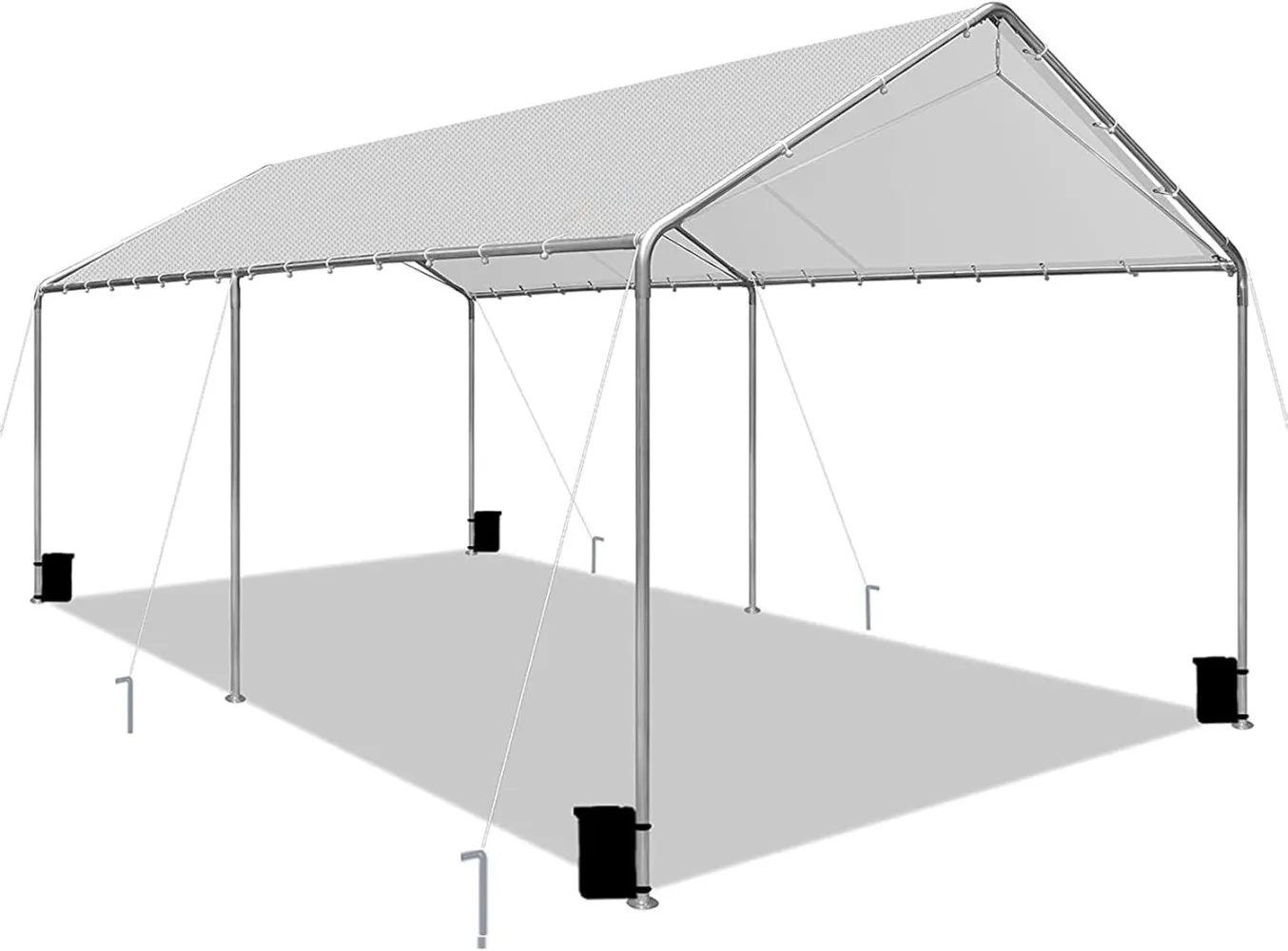 

Heavy Duty 10 X 20 Ft Easy to Assemble Metal Car Canopy Shelter with Reinforced Steel Cables, Outdoor Portable Garage for Car,