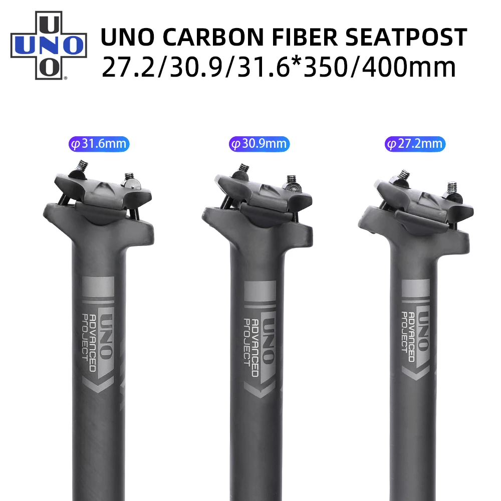 UNO Kalloy Carbon Road Seat Post Ultralight Seatpost 350/400mm Length Carbon Saddle Post 27.2/30.9/31.6mm Mtb Seat Tube Bicycl