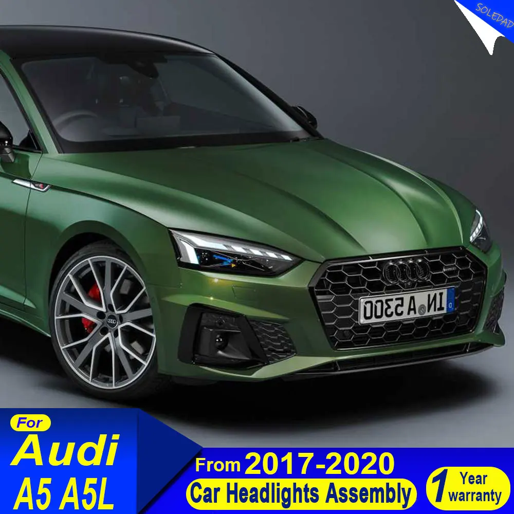 

Светодиодный автомобильный фонарь для Audi A5 RS5 2017 2018 2019 2020, обновленные лазерные линзы, лампа, передний фонарь, аксессуары для фар DRL