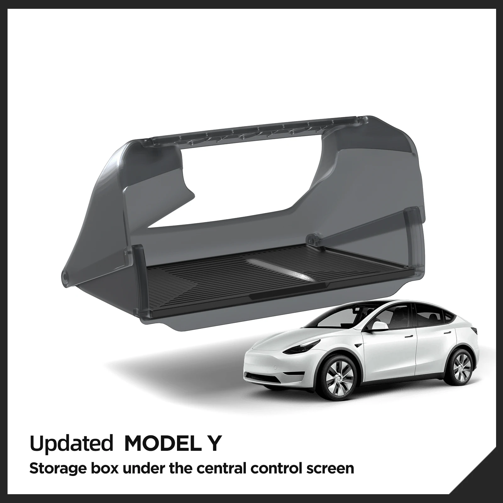 For Tesla Model Y 2024 Car Storage Box Hidden Storage Organizer Case Tray Under The Central Control Screen Interior Accessories