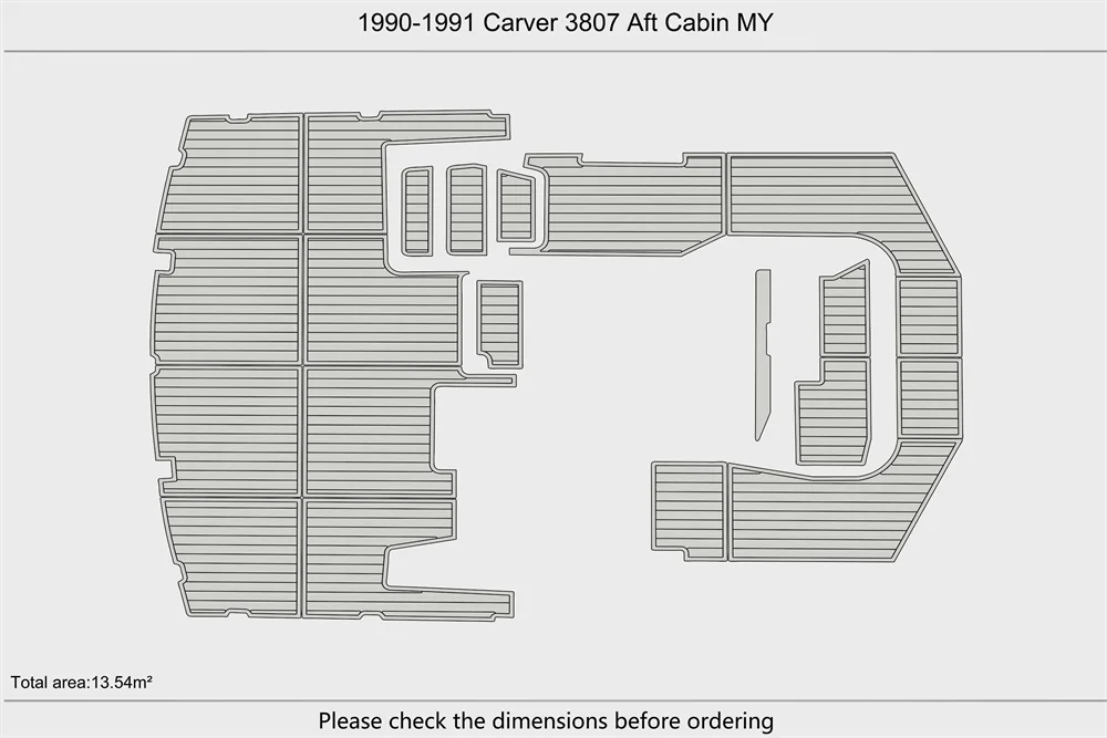 Eva foam Fuax teak seadek marine floor For 1990-1991 Carver 3807 Aft Cabin MY Cockpit 1/4