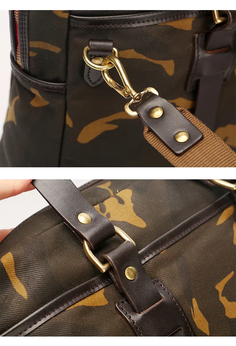 Blunt Razor Anti Spill Oil Wax Canvas Bag Camouflage Size 40*30*10cm Men\'s Shoulder Briefcase Slant Computer Bag Briefcase