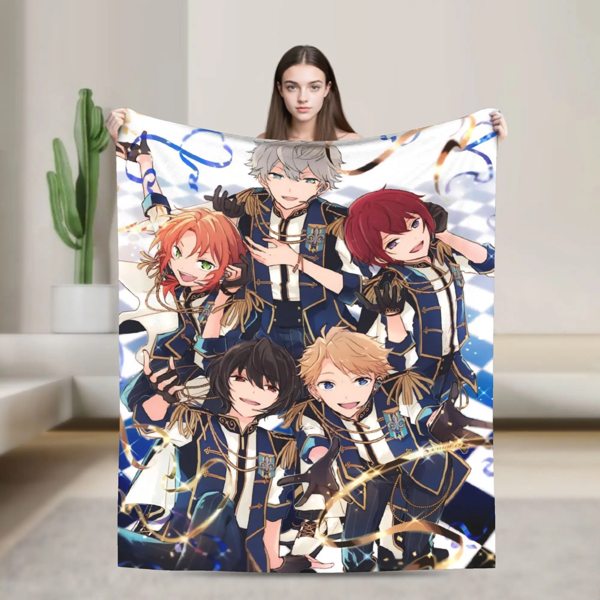 Super Soft E-Ensemble-Stars Throw Blanket Premium Flannel Fleece Lightweight  Bed Blanket Cozy Plush Bedspread All Season Use