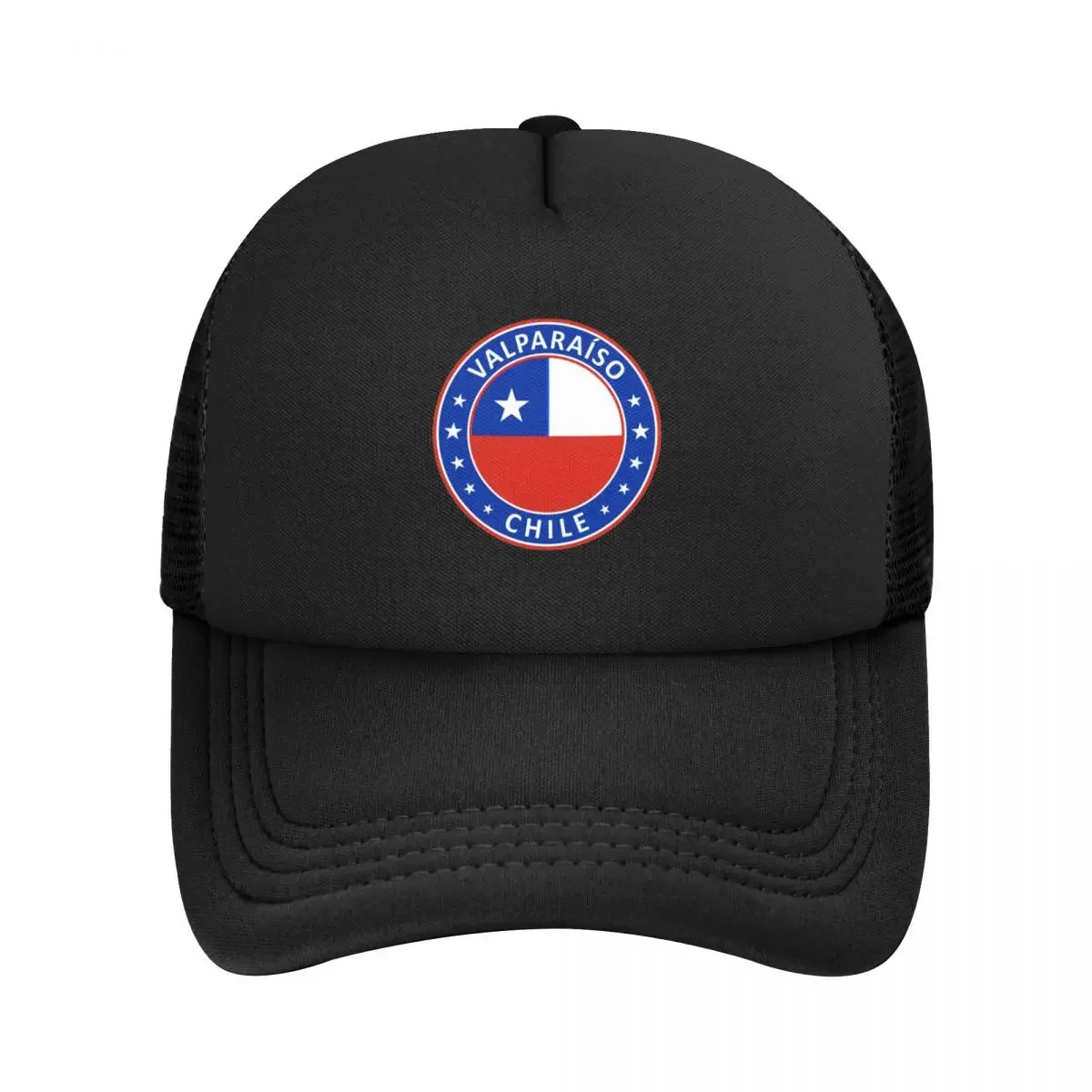 Unisex Valparaiso Chile Trucker Cap Sport Mesh Baseball Cap Polyester Flag of Chile Hats Sun Hats Adjustable Dad Hat Summer