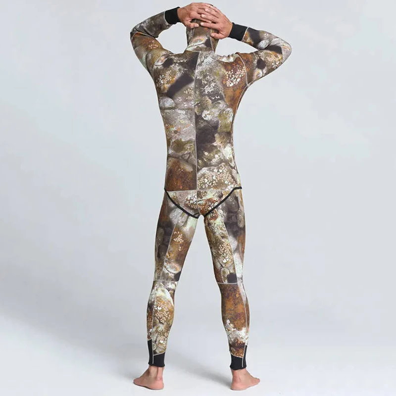 Wetsuit Men 3MM Neoprene Spearfishing Scuba Diving Suit Camouflage pieces Keep Warm Fishing Surfers with Chloroprene