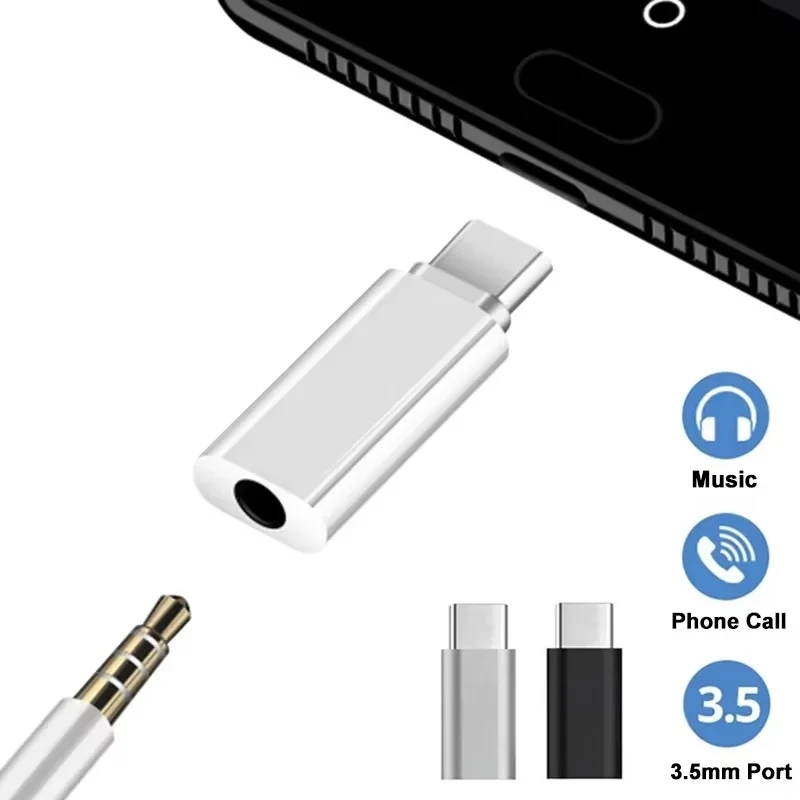Adaptador Tipo-C para 3,5mm (1-4 Peças) - Adaptador Macho 3,5mm para Tipo-C para Macbook, Xiaomi, Huawei e Fones de Ouvido com Conector de 3,5mm