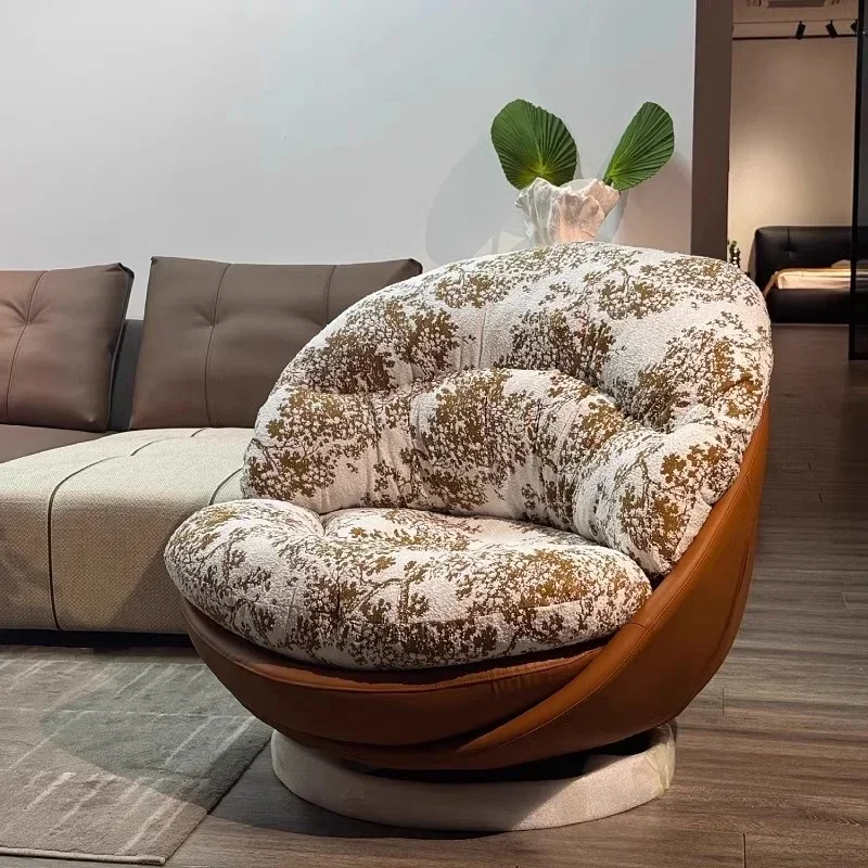 Modern personalized leisure home rotating rocking chair Italian minimalist overseas designer sofa living room balcony lazy chair
