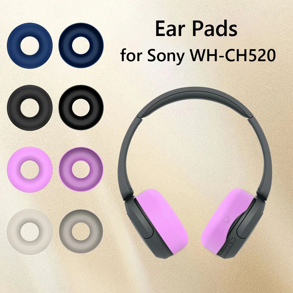1 par de almohadillas de silicona para auriculares, almohadillas impermeables para auriculares, almohadillas resistentes a la suciedad, funda lavable de repuesto para Sony WH-CH520