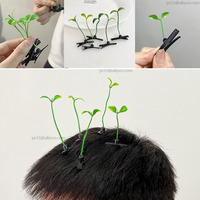Creative Grass Hair Clips Bean Sprout Hairpins Headwear Grass Sprouts On The Head Plant Girls Barrettes Hair Accessories Funny