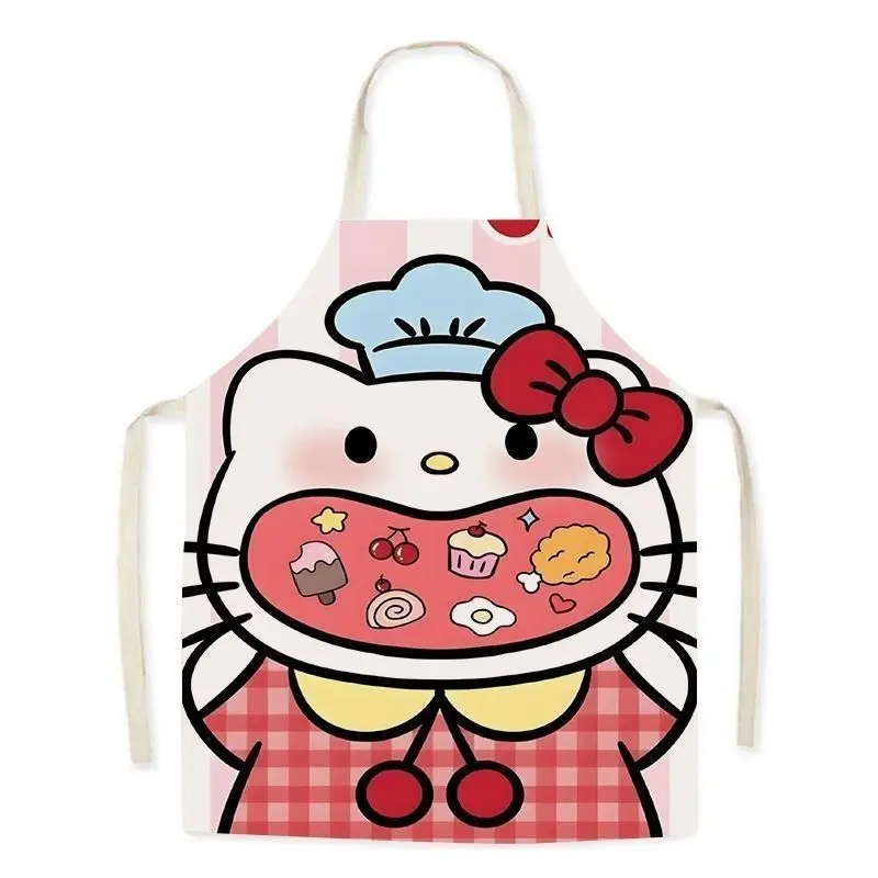 ใหม่ Sanrio Hello Kitty ผ้ากันเปื้อน Young และ Fashionable Kitchen & Household ผู้ปกครอง-เด็กทําอาหารห้องรับแขก Smudge-proof Coveralls