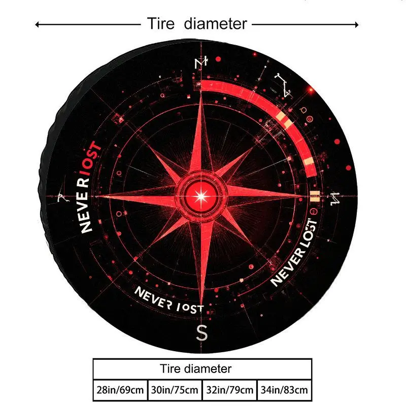 Fit SUV Truck Tire Cover With Compass - Never Lost Navigation System, Ic Car Wheel, All-Terrain Survival Accessory (Fits 28